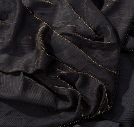 Lamé úplet černý se zlatým proužkem