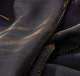 Lamé úplet černý se zlatým proužkem