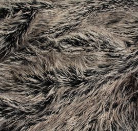 Imitace zvířecí srsti vlk černosmetanový