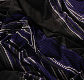 Úplet vzor proužky modrá/černá/šedá/bílá