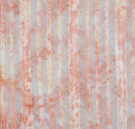 Šifon plise krajková aplikace s batikou pastel růžový