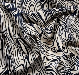 Bavlněná látka na šaty s abstraktním motivem