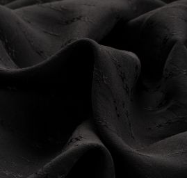 Hedvábný pružný satén drobný vzor černý