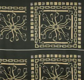 Imitace hedvábí látka kupón přezky zelená