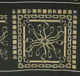 Imitace hedvábí látka kupón přezky zelená