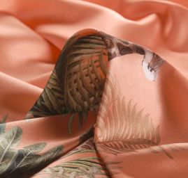 Satén s originálním potiskem Marlen losos - bordura