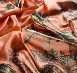 Satén s originálním potiskem Marlen losos - bordura