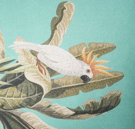 Satén originální tisk Marlen tyrkysový-bordura