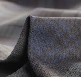 Potahová žinylková látka tisk šedomodrý tartan