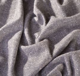 Tweedová látka na kabát oboustranná šedobílá