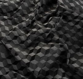 Dekorační látka žakár artdecový vzor černošedá