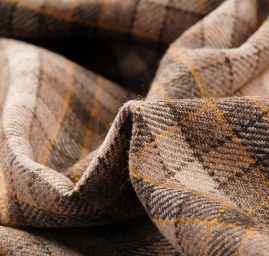 Vlněná kostýmovka kostka tmavě hnědá