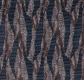 Úplet tisk zvířecí motiv/vlnky tm. zelený