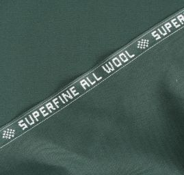 Vlněná kostýmová látka obleková tm. zelené barvy