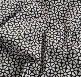 Dekorační látka retro vzor mozaika černá/bílá