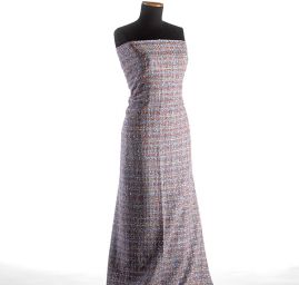 Kostýmová látka imitace ručně tkaná růžová