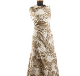 Lněná látka tisk motiv listů