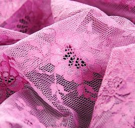 Pružná krajka motiv květů fialovorůžová