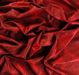 Žakárová látka imitace hedvábí orientální motiv