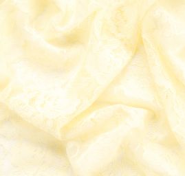 Jemná pružná krajka vzor květy pastel žlutá