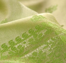 Žakárová látka jemná zelená
