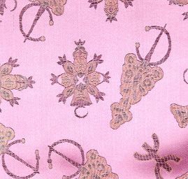 Brokát orientální motiv růžový