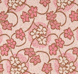 Brokát lamé paisley květinový motiv růžovozlatý 