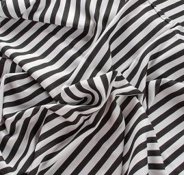 Bavlněné plátno tisk černobílé proužky 