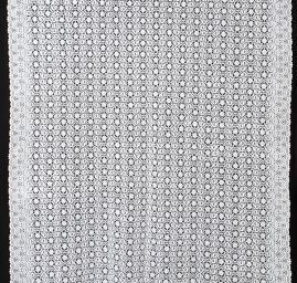 Bavlněná hrubá krajka květinový vzor bílá