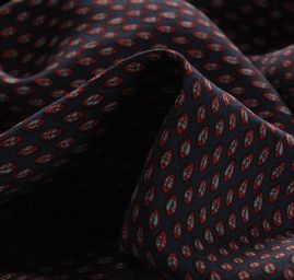 Viskozová šatová látka drobný vzor modrá