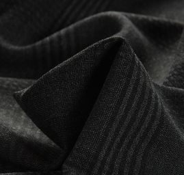 Vlněná kostýmová látka černé pruhy