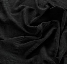 Vlněná kostýmová látka černé pruhy