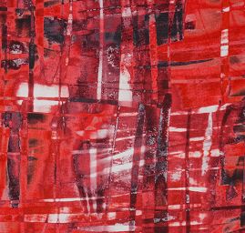 Hedvábný satén abstraktní motiv vínový