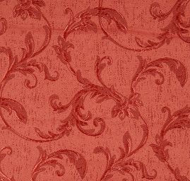 Žakárová látka květinový motiv pastel červená