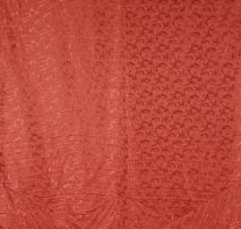 Žakárová látka květinový motiv pastel červená