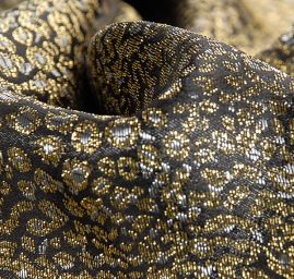 Lamé žakár zlatočerné