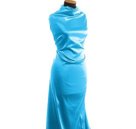 Pružný satén blankytně modrý