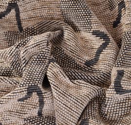 Dekorační látka vhodná i na kabát v etno stylu břízovočerná