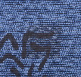 Dekorační látka vhodná i na kabát v etno stylu modročerná