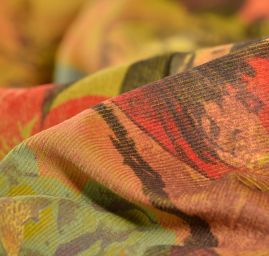 Pružný manšestr japonský motiv