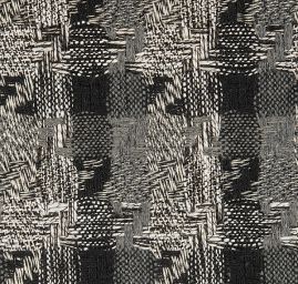 Tvídová žakárová látka vlna směs kostky černá/bílá