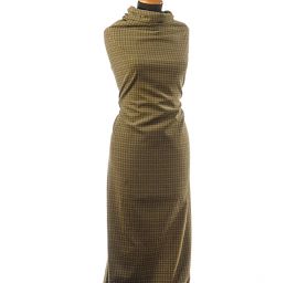 Manšestr nepružný káro olivově zelený