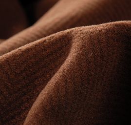 Flauš vlna s plastickým vzorem rybí kost tm.hnědý