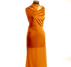 Pružný satén oranžovožlutý