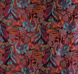 Žakárová dekorační látka Art deco Volavky fialová