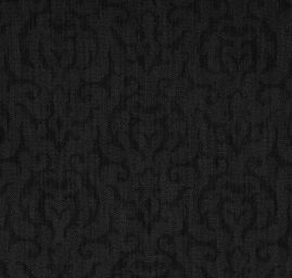 Pružná riflovina plastický květinový vzor černá/šedá