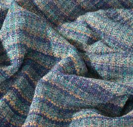 Originální ručně tkaná látka petrolejový melír