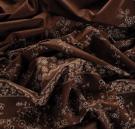 Bavlněná látka prořezávaný květinový vzor