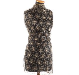 Krajka motiv květu zlatá výšivka ny černém tylu