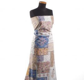Bavlněná šatová látka květinový patchwork